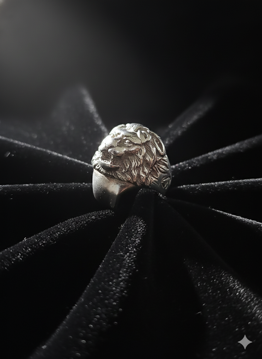 Lion silver ring