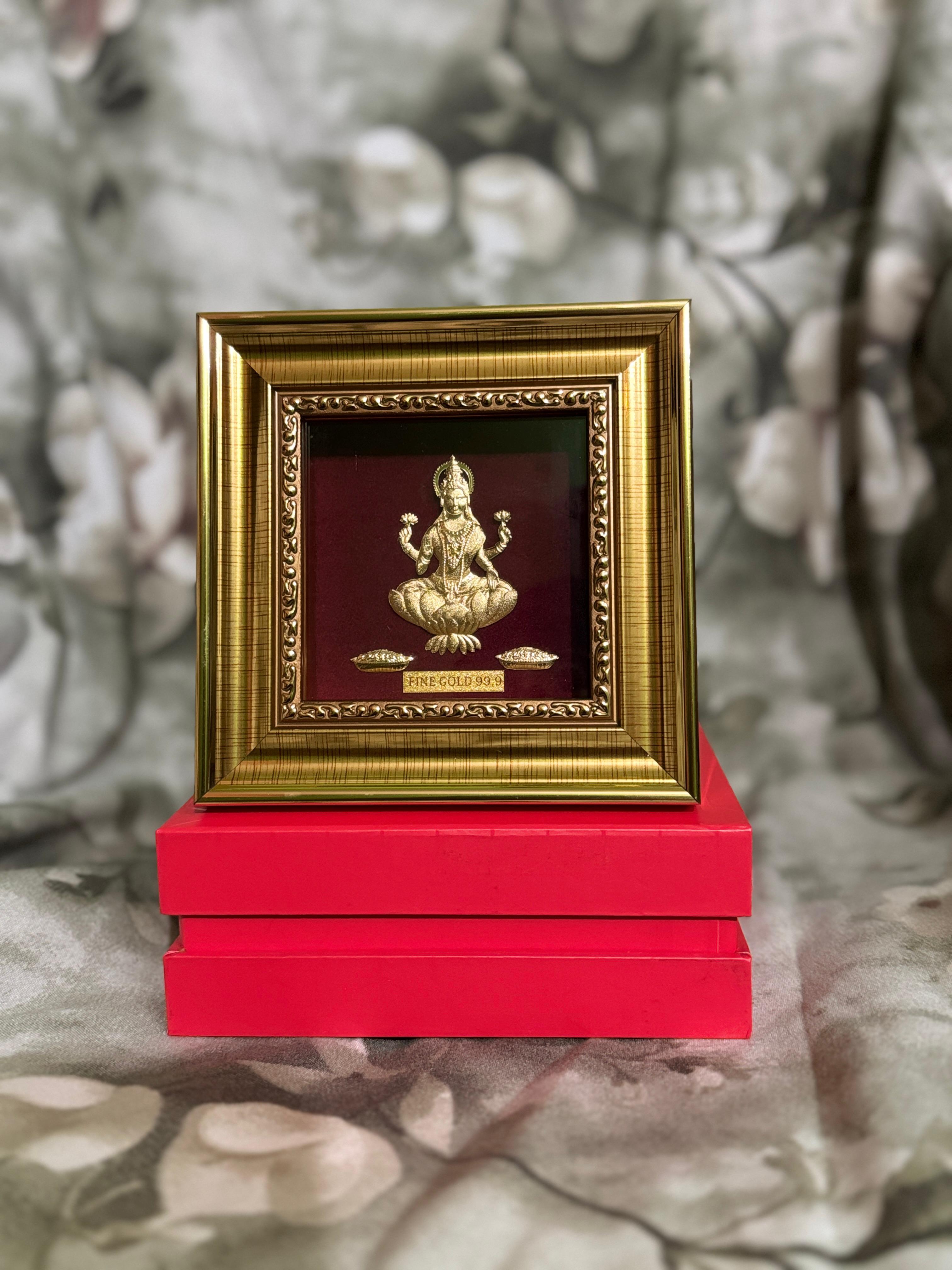 Goddess Lakshmi frame with"FINE GOLD 99.9